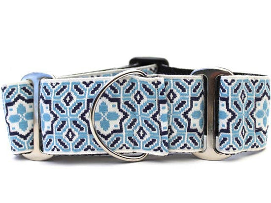 Santorini By The Sea Extra Wide Dog Collar