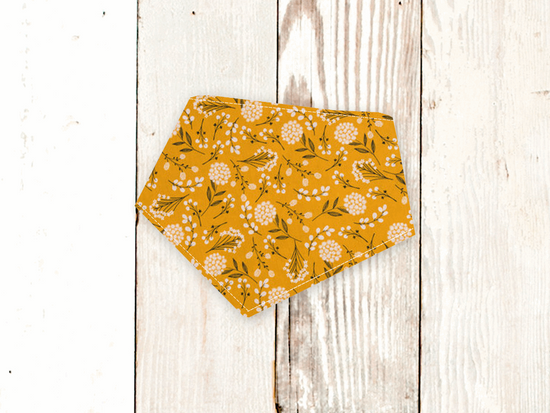 Load image into Gallery viewer, Mustard Floral Dog Bandana
