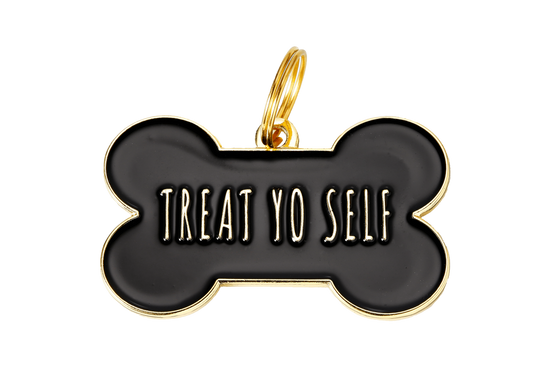 Treat Yo Self - Black Dog ID Tag