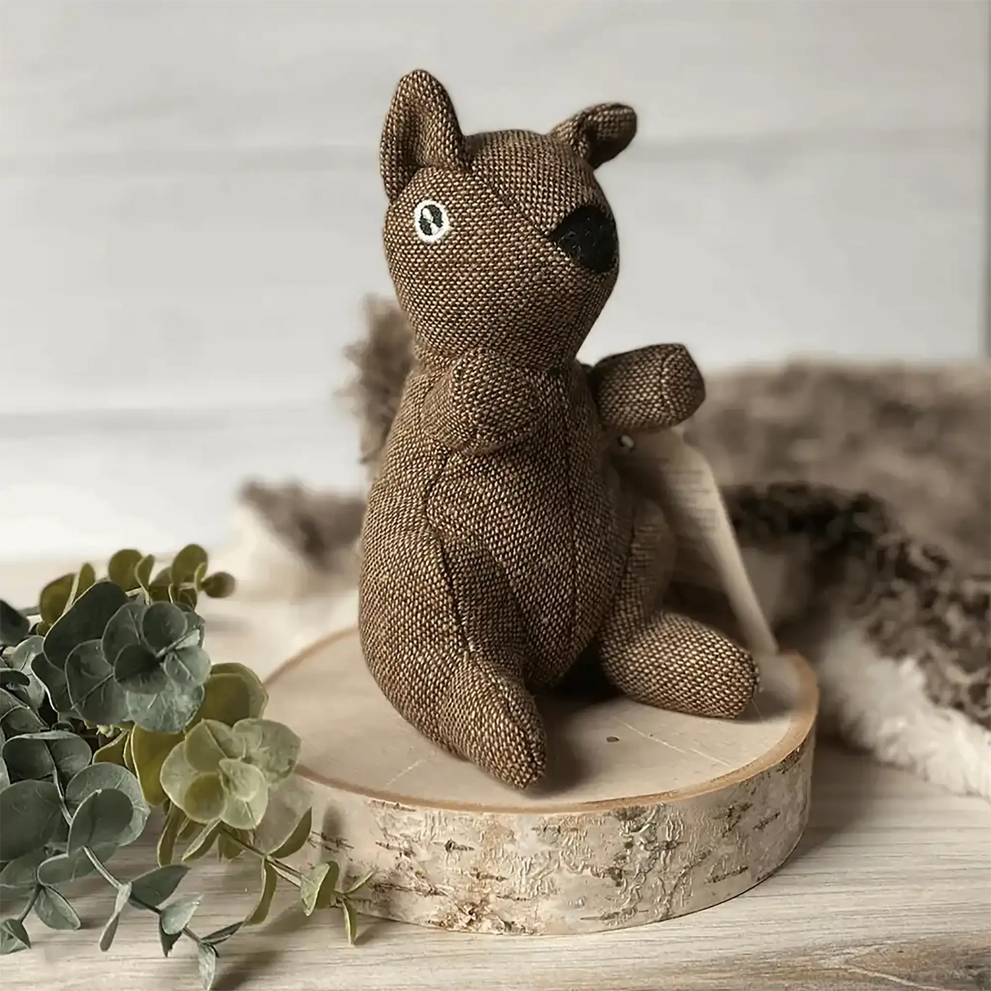 Tweed Squirrel Dog Plush Toy