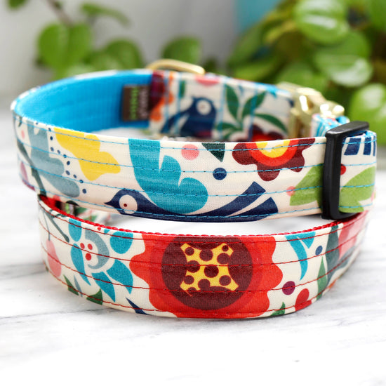 'Frida' Folksy Laminated Dog Collar