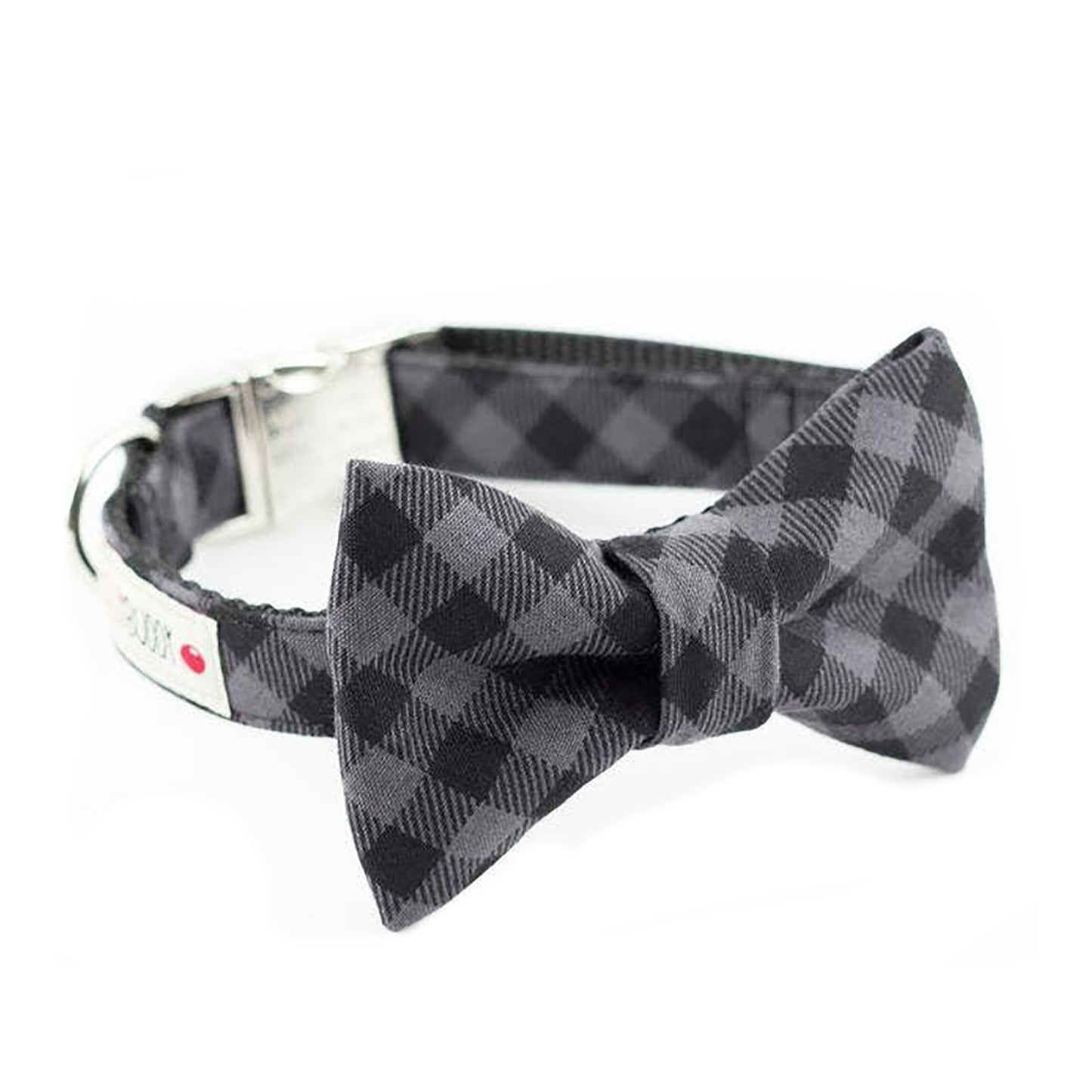 Load image into Gallery viewer, Charcoal Buffalo Plaid Bowtie Collar
