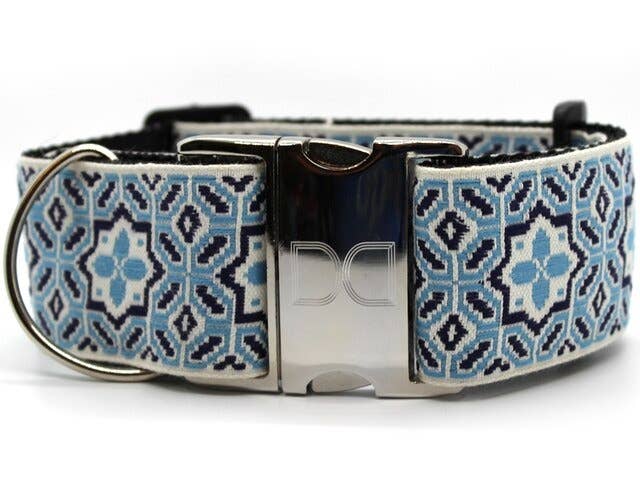 Load image into Gallery viewer, Santorini By The Sea Extra Wide Martingale Dog Collar
