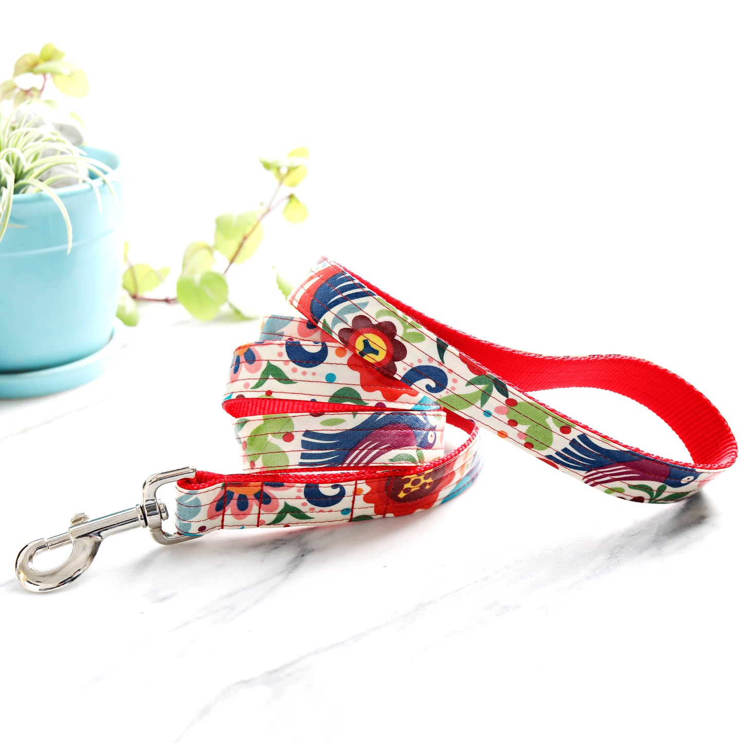 'Frida' Laminated Cotton Dog Leash